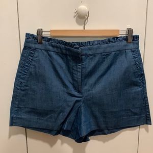 J Crew Ruffled High-waisted shorts